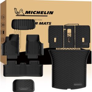 Michelin Vehicle Mat for 2025-2027 Tesla Model Y 5 Seat Standard (9 Piece) | Floor Mats & Frunk & Trunk & Seat Back Mats, All-Weather TPE Custom Fit Liner, Premier Series