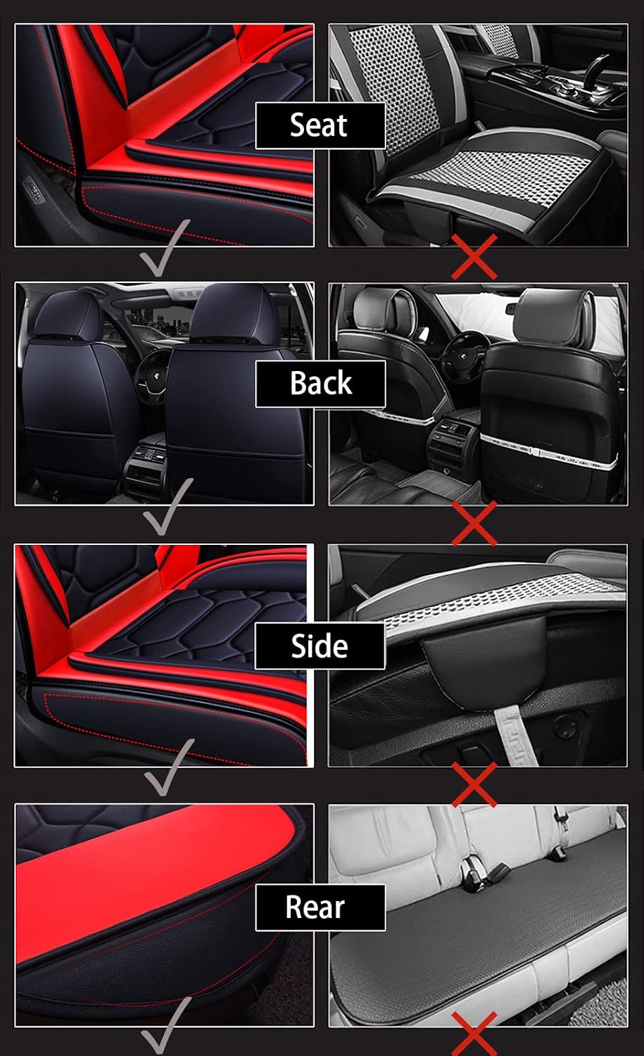 Car Seat Covers Complete Set Universal in Premium Design Protective Covers for BMW 1 Series 2 Series 3 Series 5 Series Waterproof Seat Cover Car Seat Covers Airbag Suitable Orange - Image 8